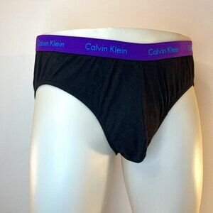 Calvin Klein Men's Purple Waistband Pro Stretch Black Brief - Size XL - NWT